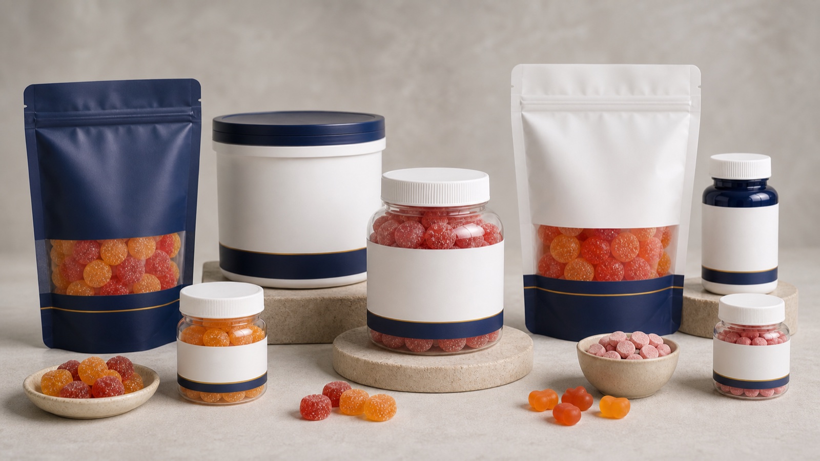 Gama de gominolas funcionales y formatos masticables en tarro, bote y doypack